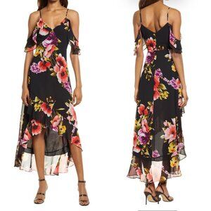 Lulus Floral Dress Black Sz XS NWT